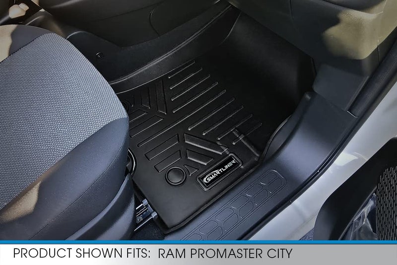 SMARTLINER Custom Fit Floor Mats 1st Row Liner Set for 2015-2022 Ram Promaster City - Image 3